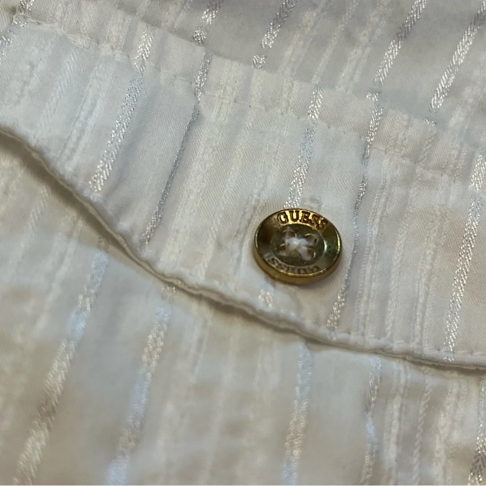 Guess White Short Sleeve Button Down Shirt - Picture 10 of 12